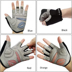 Men & Women Cycling Gloves - 5Mm Padded Half Finger Breathable Mountain & Road Biking Gloves