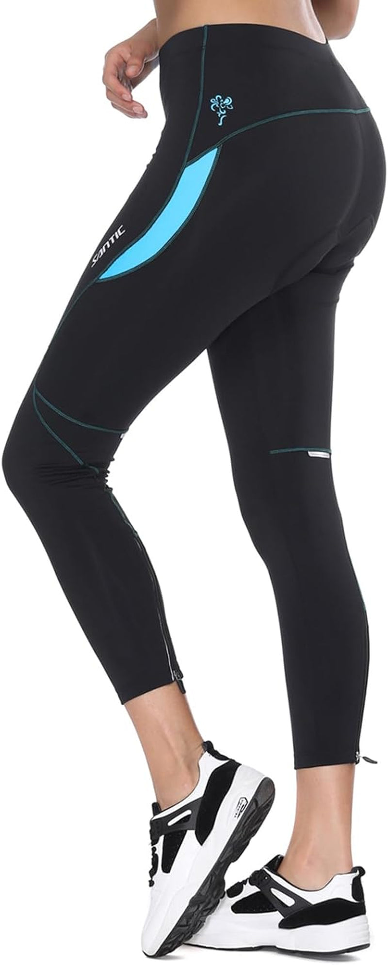 Women'S Bike Pants 4D Padded Cycling Tights High Waisted Bicycle Trousers with Pockets Biking Apparel UPF 50+