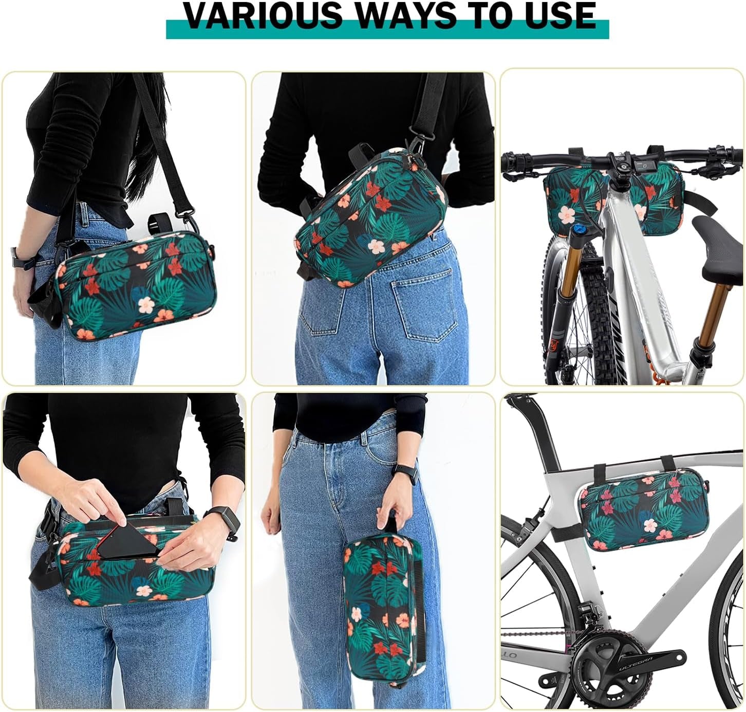 Bike Handlebar Bag, Bike Basket Front, Bicycle Front Bag, Waterproof Bike Frame Bag with Shoulder Strap Bike Storage Bag Shoulder Bag for Men Women Kids Outdoor Road MTB Cycling