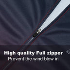 Men'S Bike Jersey Long Sleeve Cycling Shirts with Pockets Reflective Full Zipper MTB Bicycle Wear