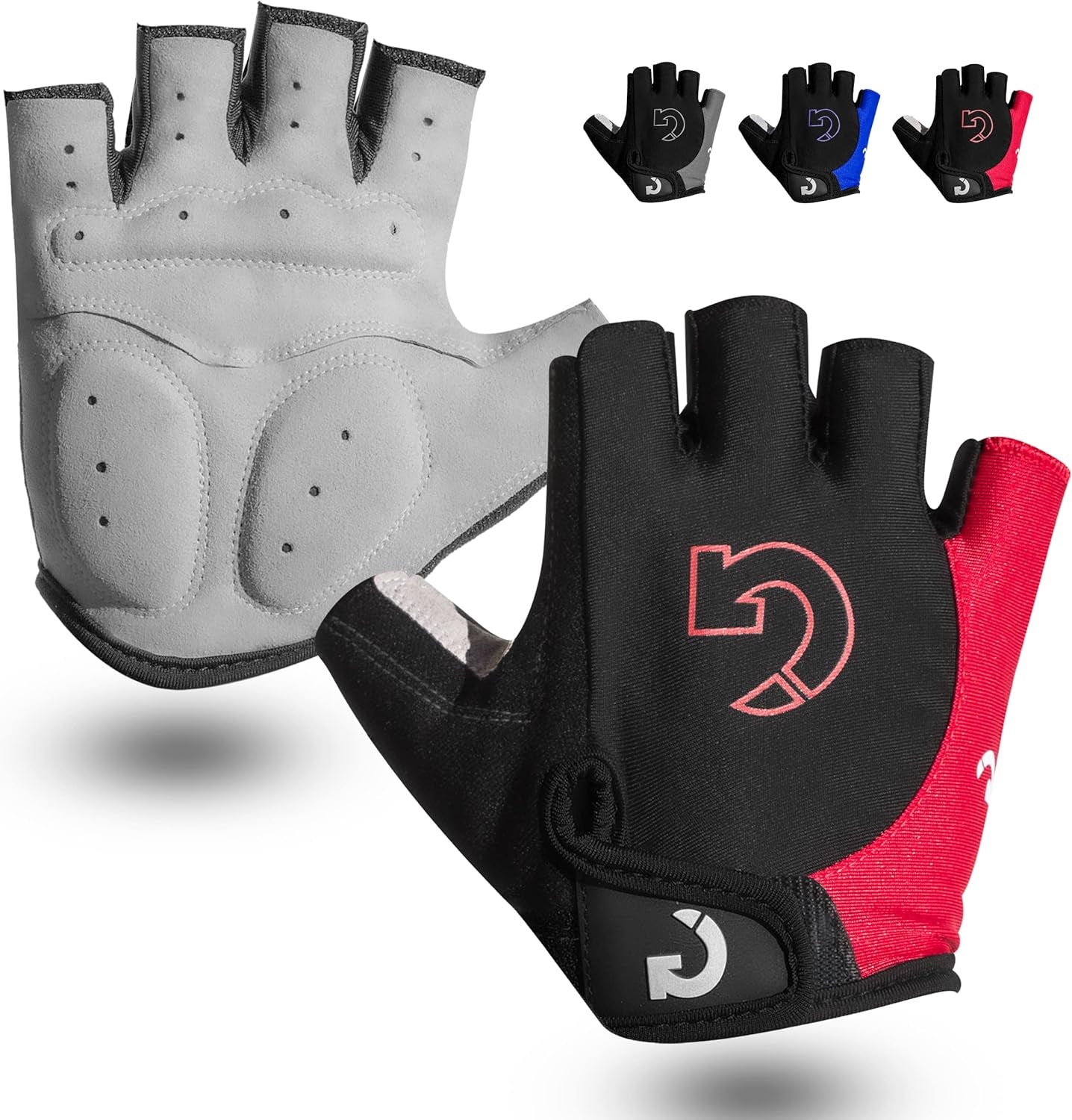 Cycling Gloves Bike Bicycle Motorcycle Glove Mountain Bike Gloves MTB Shockproof Foam Padded Outdoor Workout Sports Half Finger Short Gloves Guantes