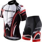 Bike Jersey and Compression Shorts Sets Men'S Biking Shirt with Pockets Ride Clothing Gear