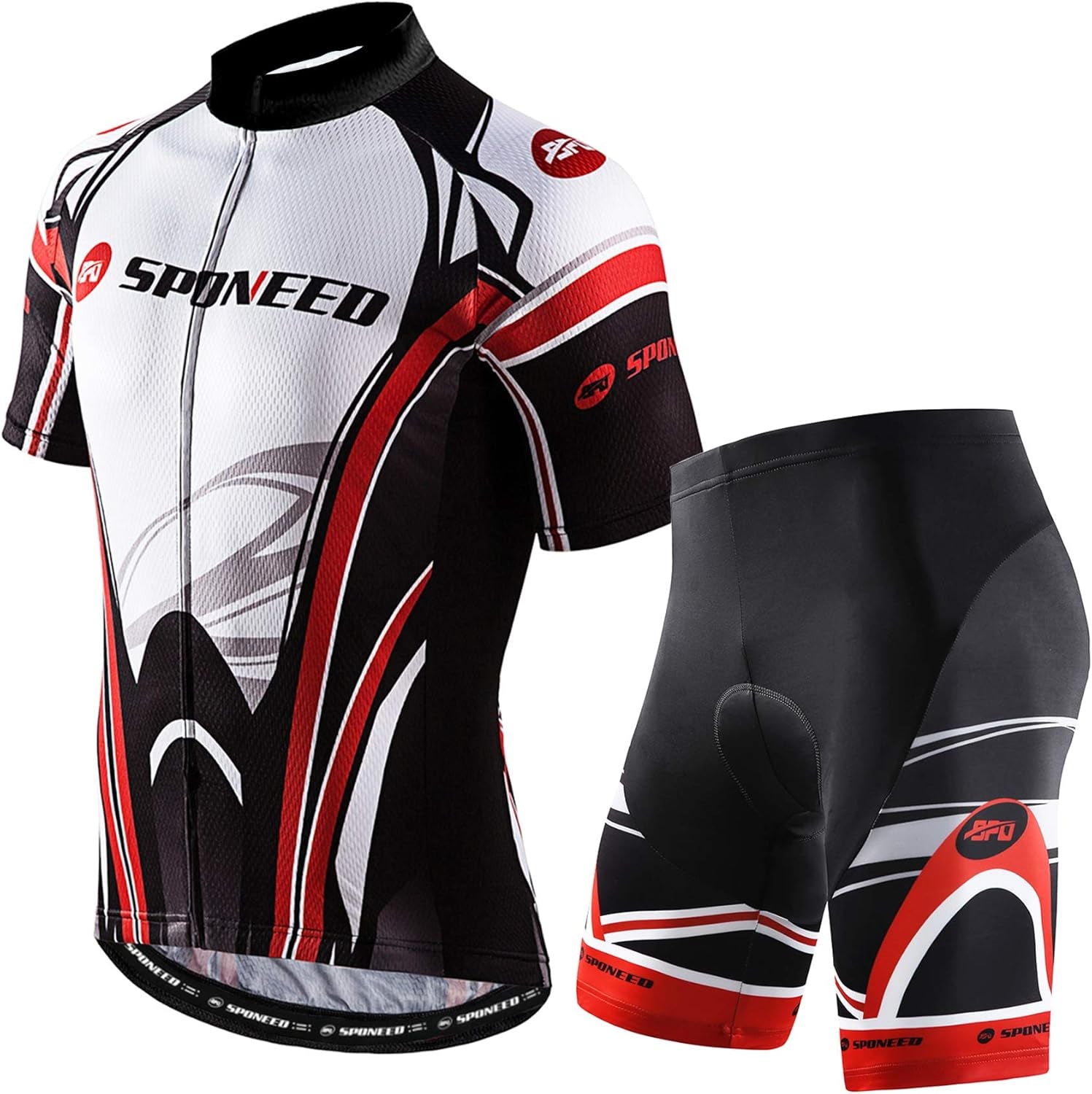 Bike Jersey and Compression Shorts Sets Men'S Biking Shirt with Pockets Ride Clothing Gear