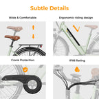 Cityscape 2.0 Electric Bike for Adults with 500W Motor, 36V 13AH Removable Battery Ebike, 26" Electric City Commuter Bike for Woman, 7-Speed and Front Suspension Bicycles UL2849