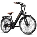 Electric Bike for Adults, 500W City Cruiser Ebike with 36V 13AH Built-In Battery, 26" Step-Thru Electric Commuter Bike for Woman, Front Suspension, 7-Speed Bicycles UL2849