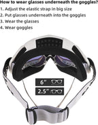 Dirt Bike ATV Goggles Motorcycle Gear Riding Motocross Dirtbike 4-Wheeler MX DH Accessories Goggles Glasses for Men Women Youth UV400 Protection Dust-Proof Anti-Slip Strap