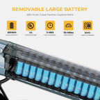 Ranger S Electric Bike for Adults, 750W Foldable Ebike with 48V 14.4AH Removable Battery, 55 Miles Range, 20" X 4.0 Fat Tire Step-Thru Electric Bicycle, 7-Speed Hydraulic Fork, UL2849