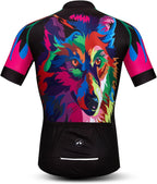 Men'S Cycling Jersey Short Sleeve Bike Shirts Bicycle Jacket with Pockets